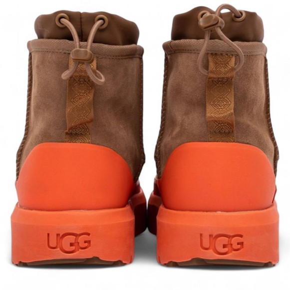 Женские мини угги с галошами Ugg Classic Mini Weather Hybrid Orange (Угг Классик мини хабрид оранжевые)