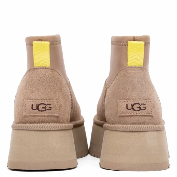 Женские мини угги на платформе Ugg Classic Mini Dipper Mustard Seed