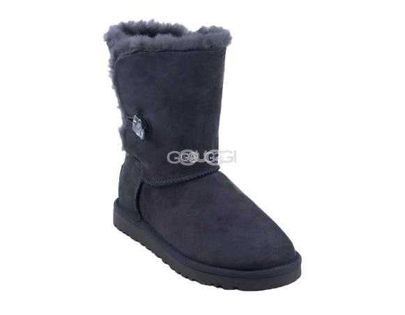 Женские угги с пуговицей Bailey Button Bling Grey