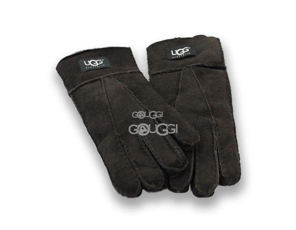 Меховые перчатки мужские Suede Black 