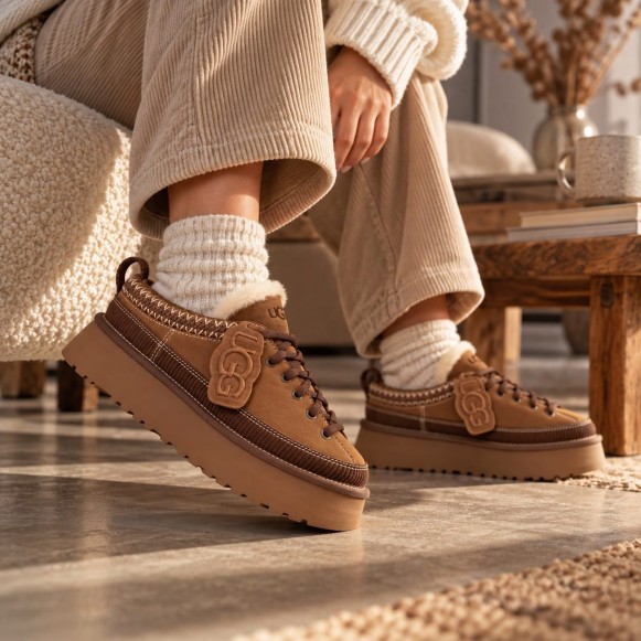 Женские слипоны на платформе Heritage Lace-Up Slipper Chestnut