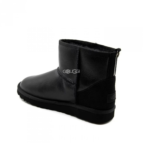 Ugg Classic Mini Zip Metallic Black (без камней)