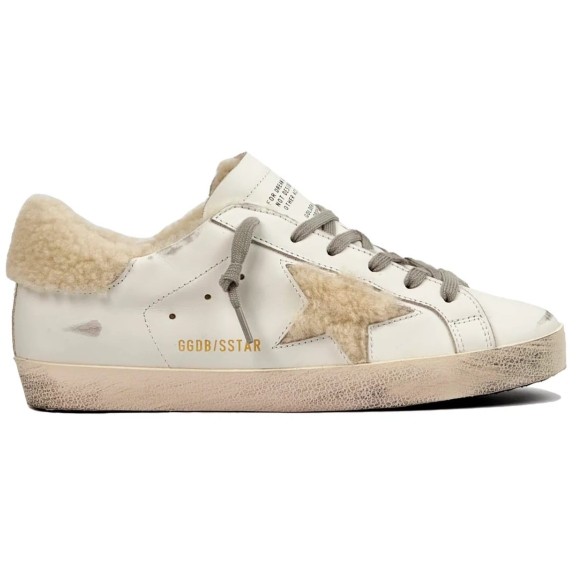 Женские зимние кеды Golden Goose Super-Star Winter White Deluxe Brand Shearling