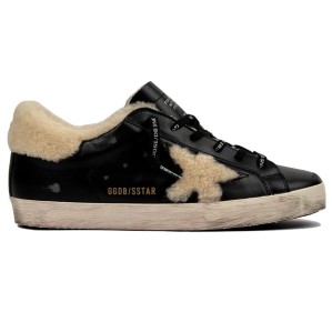 Golden Goose Super-Star Winter Black With Shearling Star