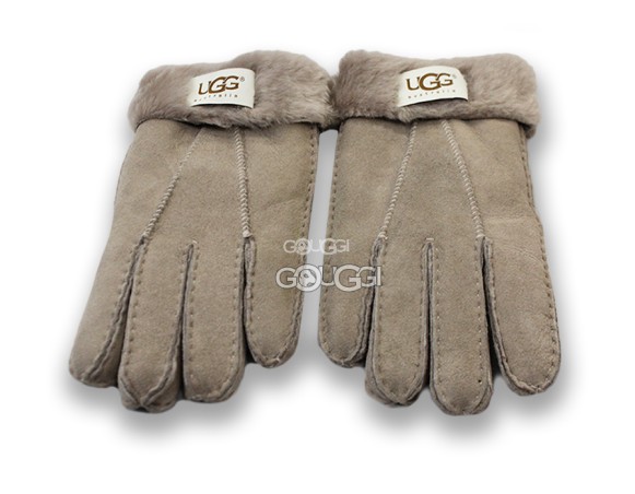 меховые перчатки мужские Suede Dark Sand