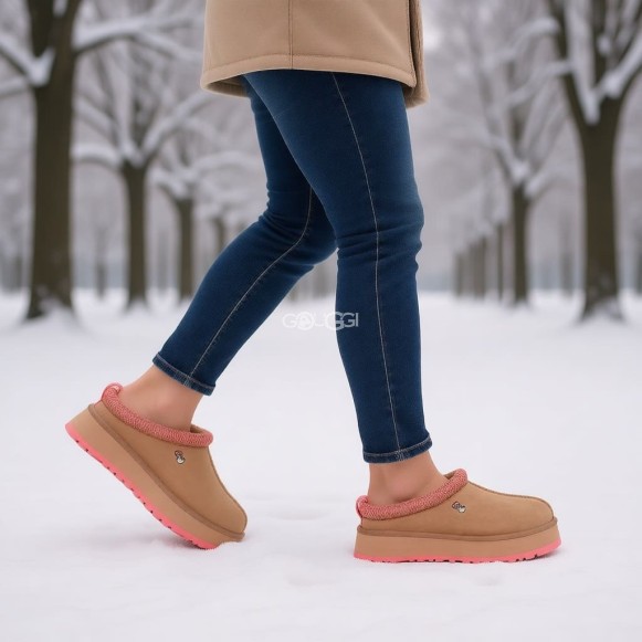Женские слипоны на платформе UGG Tazz Chestnut Tropical Pink