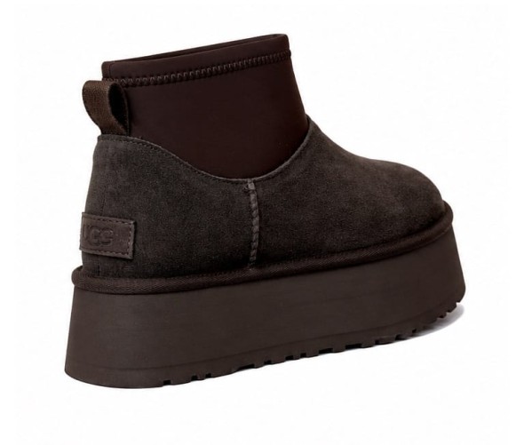 Женские мини угги на платформе Ugg Classic Mini Dipper Chocolate