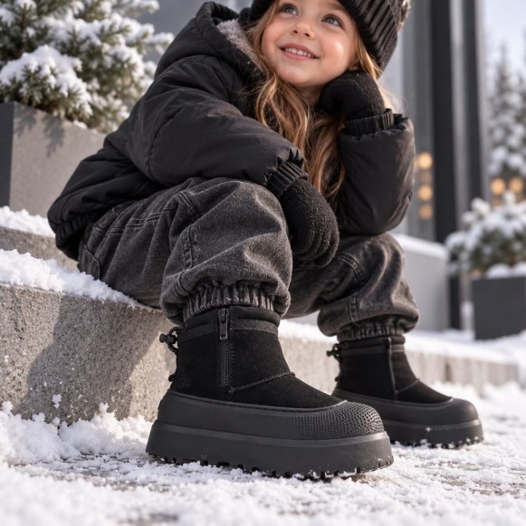 Детские мини угги UGG Kids Mini Weather Hybrid Black